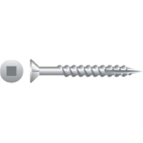 Strong-Point XQ824NZ 8 x 1.50 in. Square Drive Flat Head Screw with Nibs Particle Board Screws  Zinc Plated  Box of 6 000, Strong-Point, Mfr#: XQ824NZ